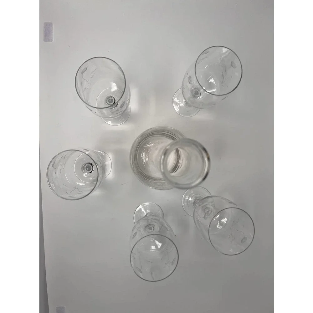 Carafe 5 Glasses with Petite Roses 11 1/2